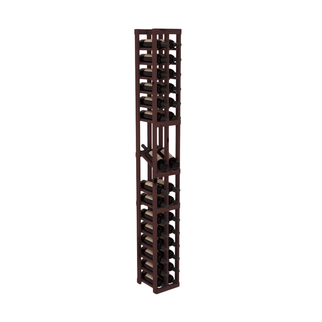 InstaCellar - 2 Column Display Row Rack in Knotty Alder Walnut stained without WineSafe™ Satin Sealant