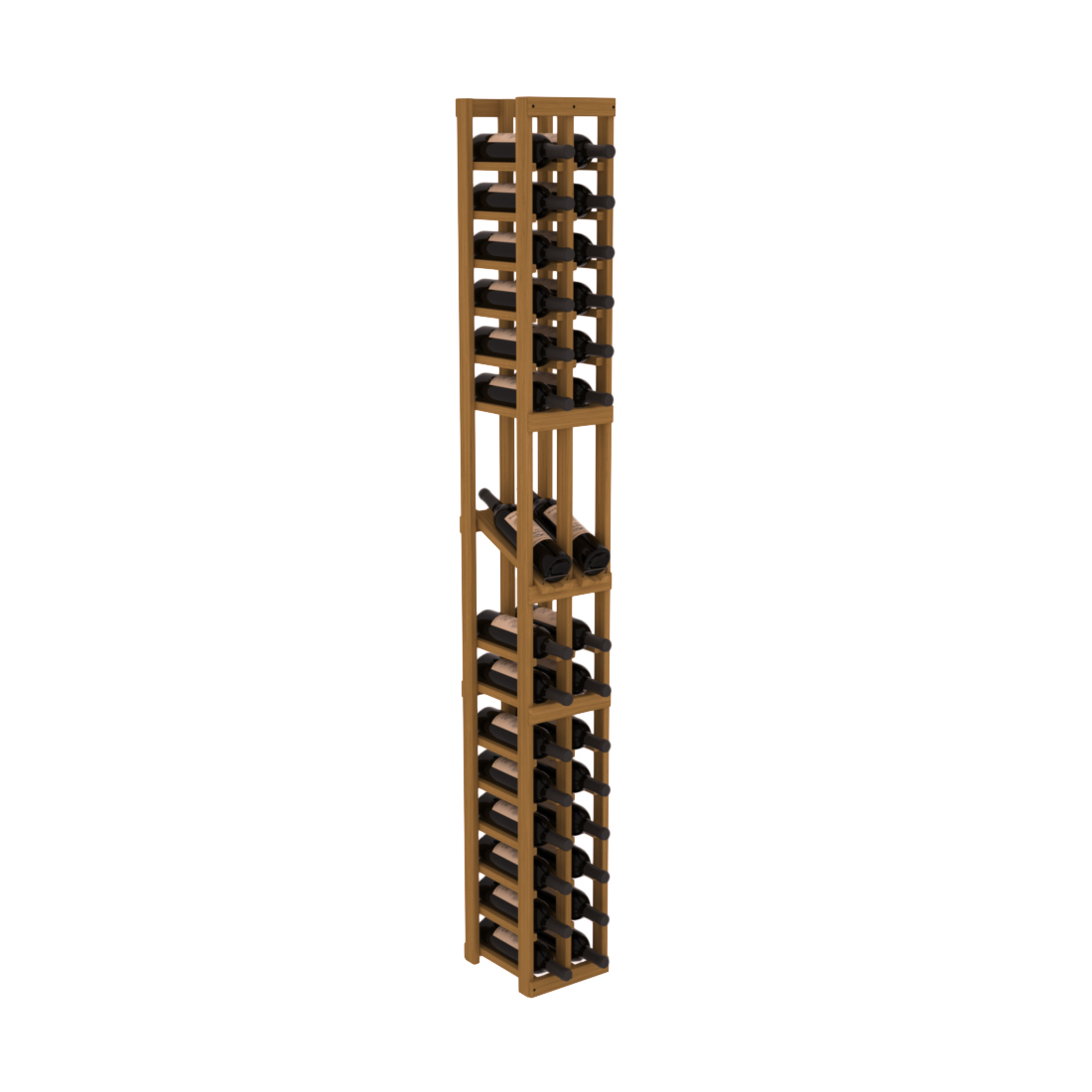InstaCellar - 2 Column Display Row Rack in Grand Mahogany Oak stained without WineSafe™ Satin Sealant
