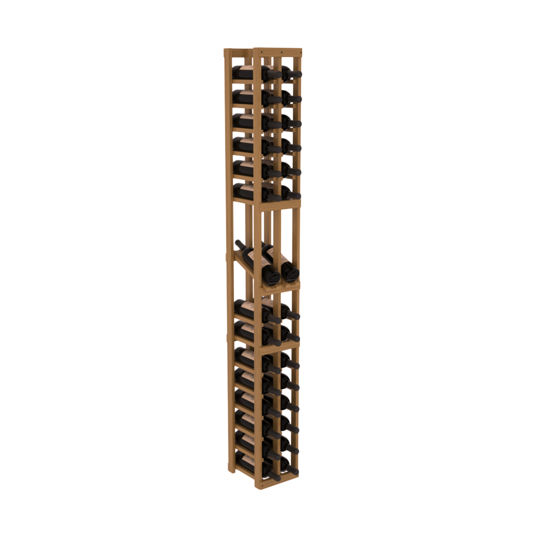 InstaCellar - 2 Column Display Row Rack in Grand Mahogany Oak stained with WineSafe™ Satin Sealant
