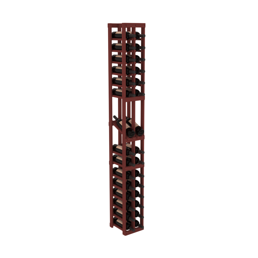 InstaCellar - 2 Column Display Row Rack in Grand Mahogany Cherry stained without WineSafe™ Satin Sealant