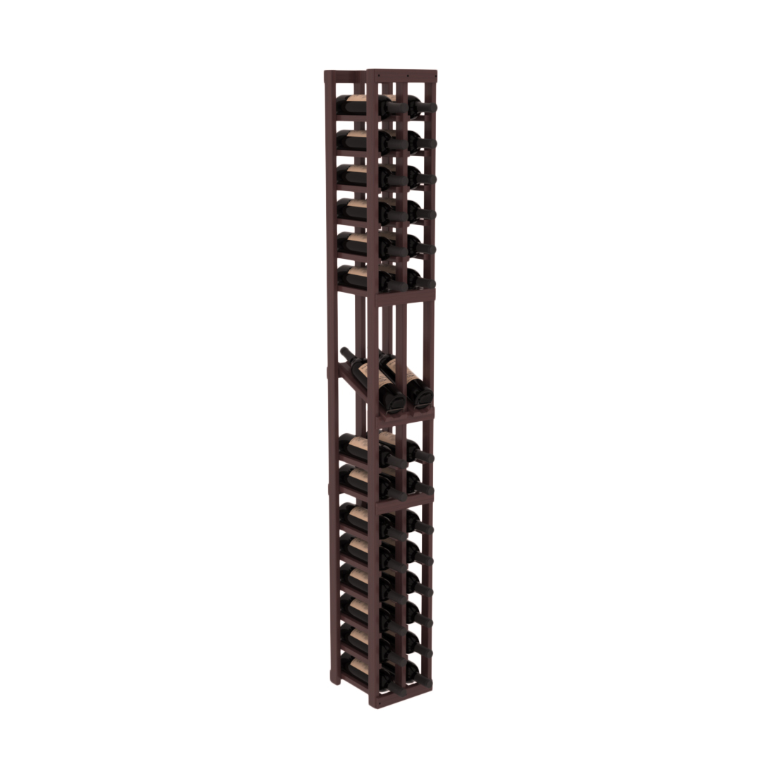 InstaCellar - 2 Column Display Row Rack in Grand Mahogany Walnut stained with WineSafe™ Satin Sealant