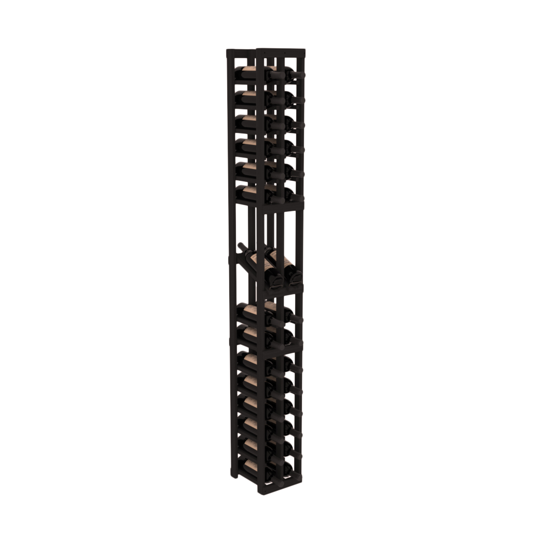 InstaCellar - 2 Column Display Row Rack in Grand Mahogany Black stained without WineSafe™ Satin Sealant