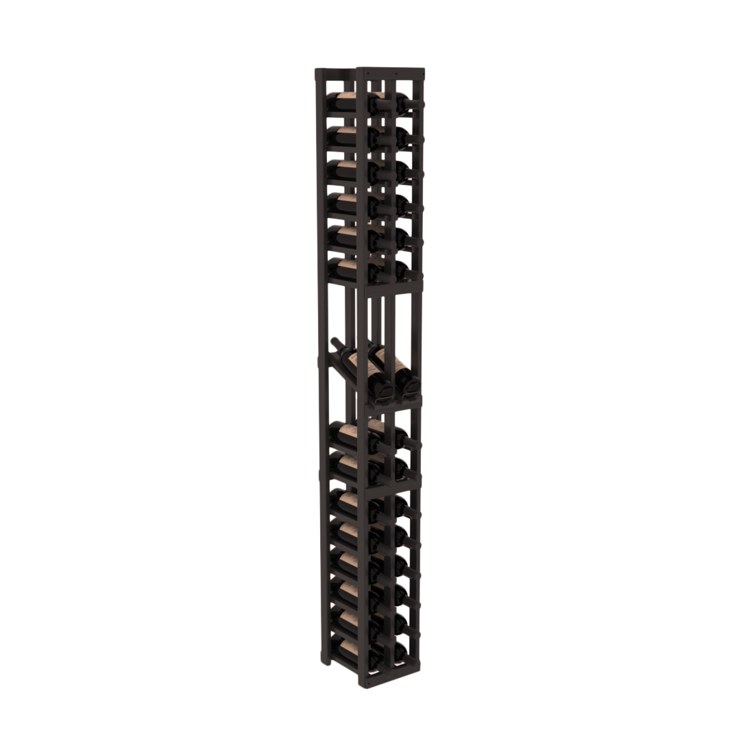 InstaCellar - 2 Column Display Row Rack in Grand Mahogany Black stained with WineSafe™ Satin Sealant