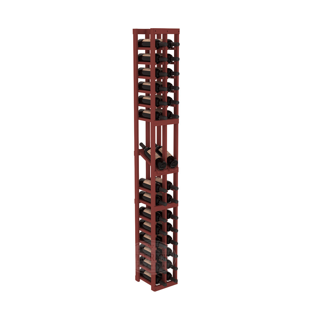 InstaCellar - 2 Column Display Row Rack in Ponderosa Pine Cherry stained without WineSafe™ Satin Sealant