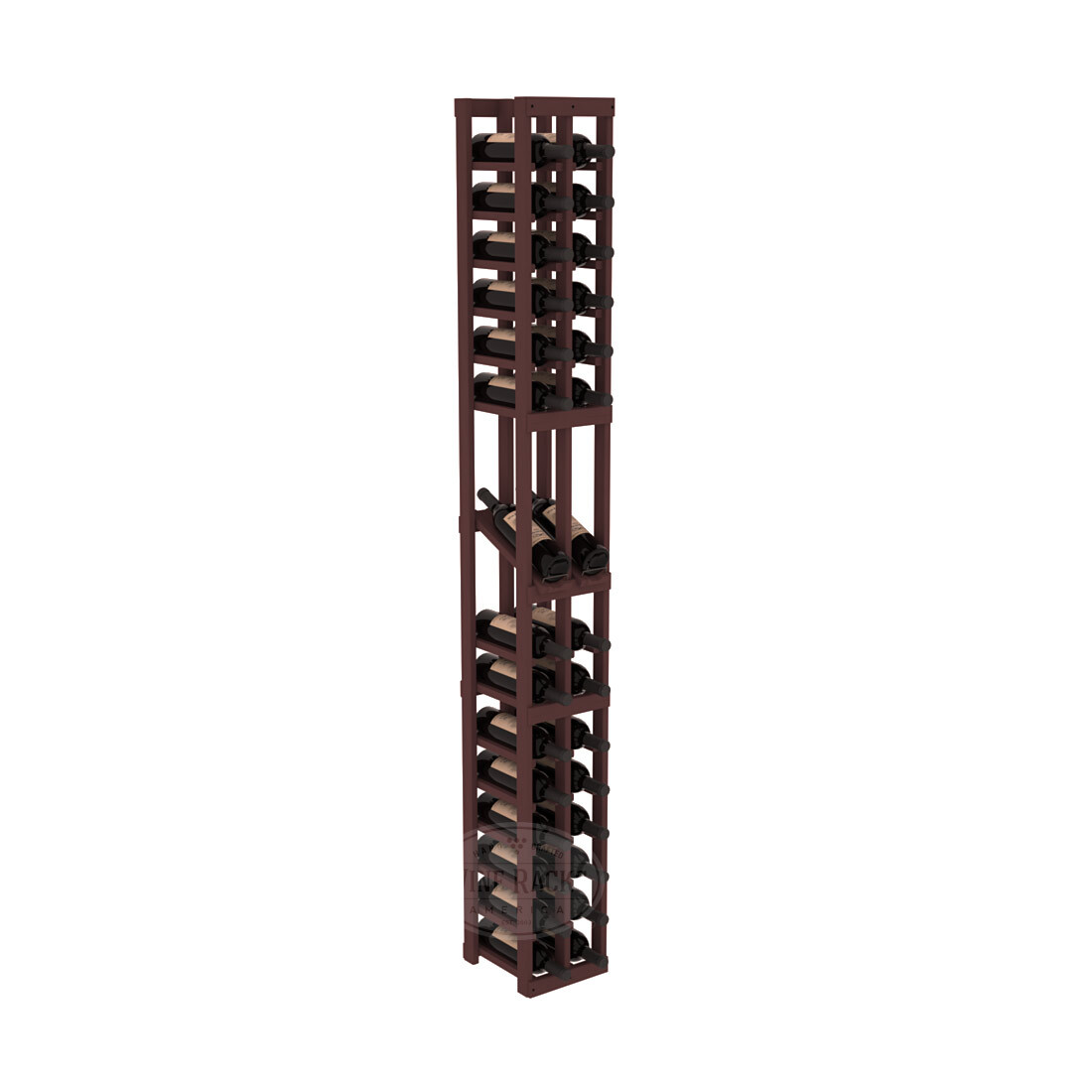 InstaCellar - 2 Column Display Row Rack in Ponderosa Pine Walnut stained without WineSafe™ Satin Sealant