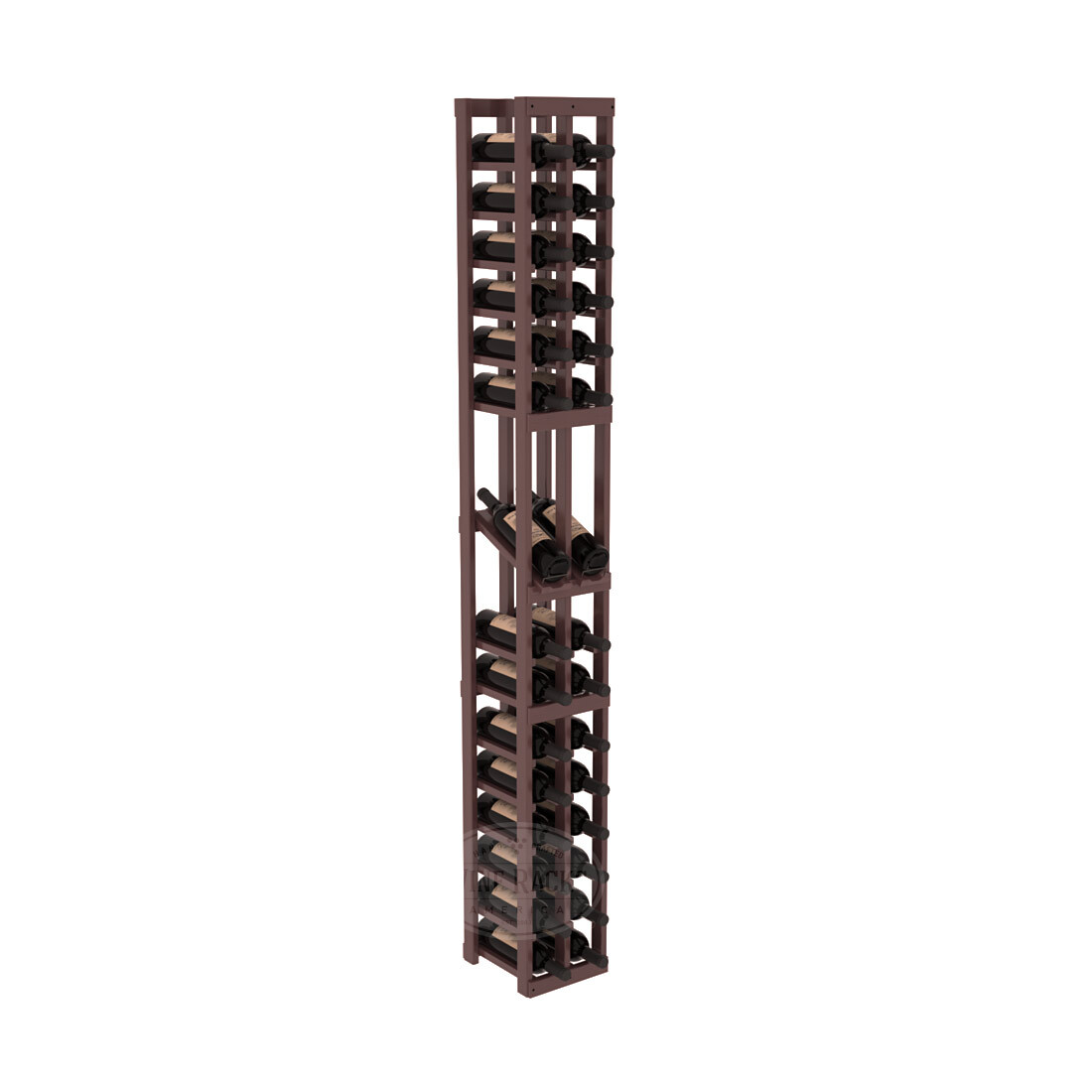 InstaCellar - 2 Column Display Row Rack in Ponderosa Pine Walnut stained with WineSafe™ Satin Sealant