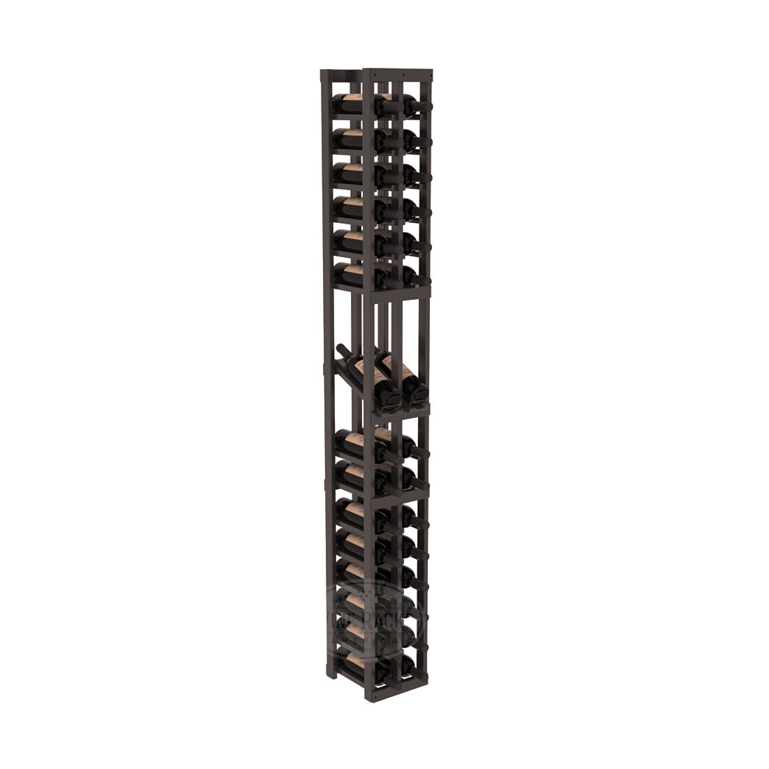 InstaCellar - 2 Column Display Row Rack in Ponderosa Pine Black stained with WineSafe™ Satin Sealant