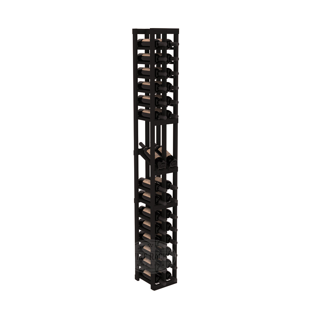 InstaCellar - 2 Column Display Row Rack in Premium Redwood Black stained without WineSafe™ Satin Sealant