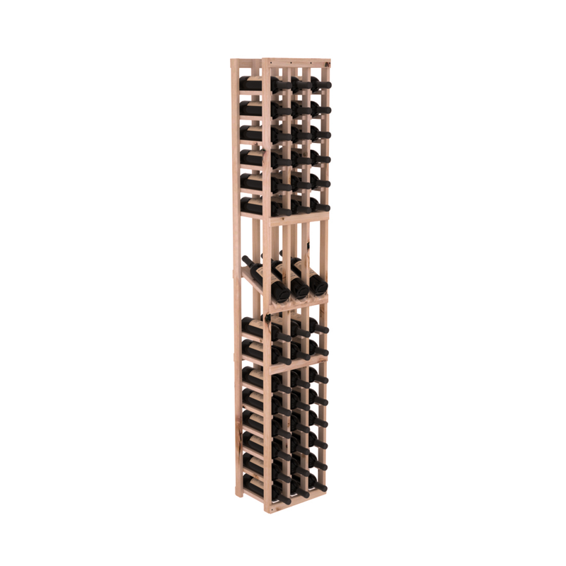 InstaCellar - 3 Column Display Row Rack in Knotty Alder Unstained without WineSafe™ Satin Sealant