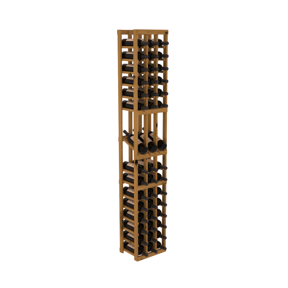InstaCellar - 3 Column Display Row Rack in Knotty Alder Oak stained without WineSafe™ Satin Sealant