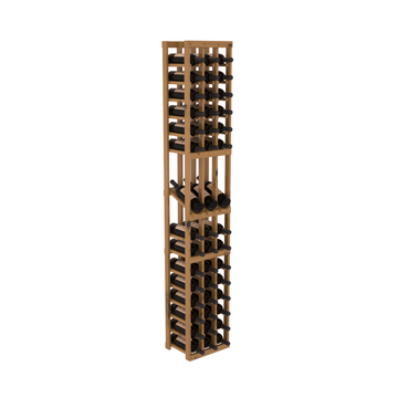 InstaCellar - 3 Column Display Row Rack in Knotty Alder Oak stained with WineSafe™ Satin Sealant