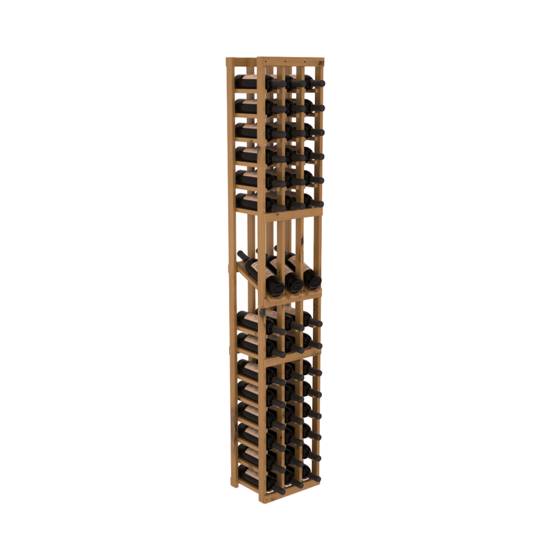 InstaCellar - 3 Column Display Row Rack in Knotty Alder Oak stained with WineSafe™ Satin Sealant