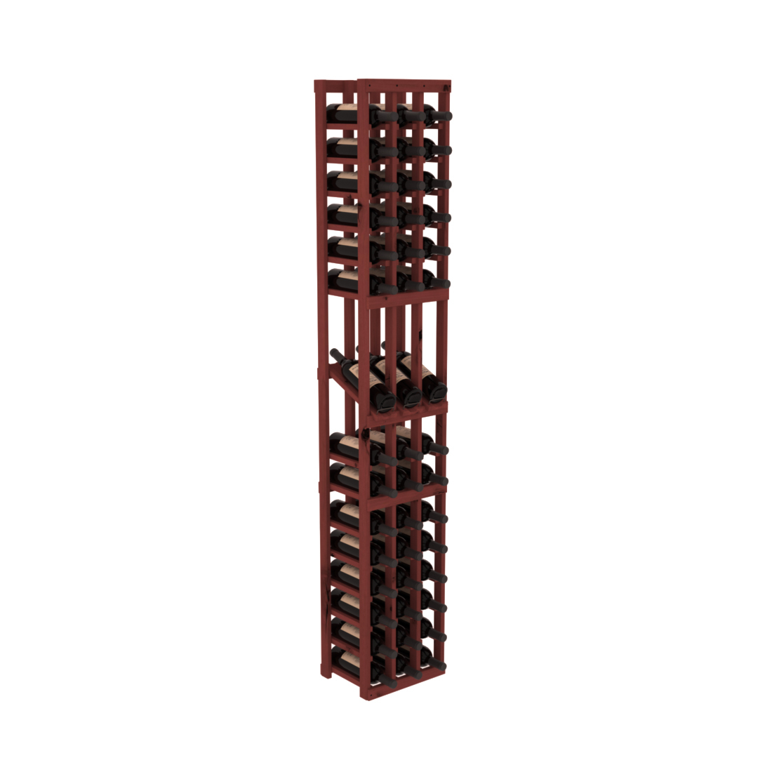 InstaCellar - 3 Column Display Row Rack in Knotty Alder Cherry stained without WineSafe™ Satin Sealant