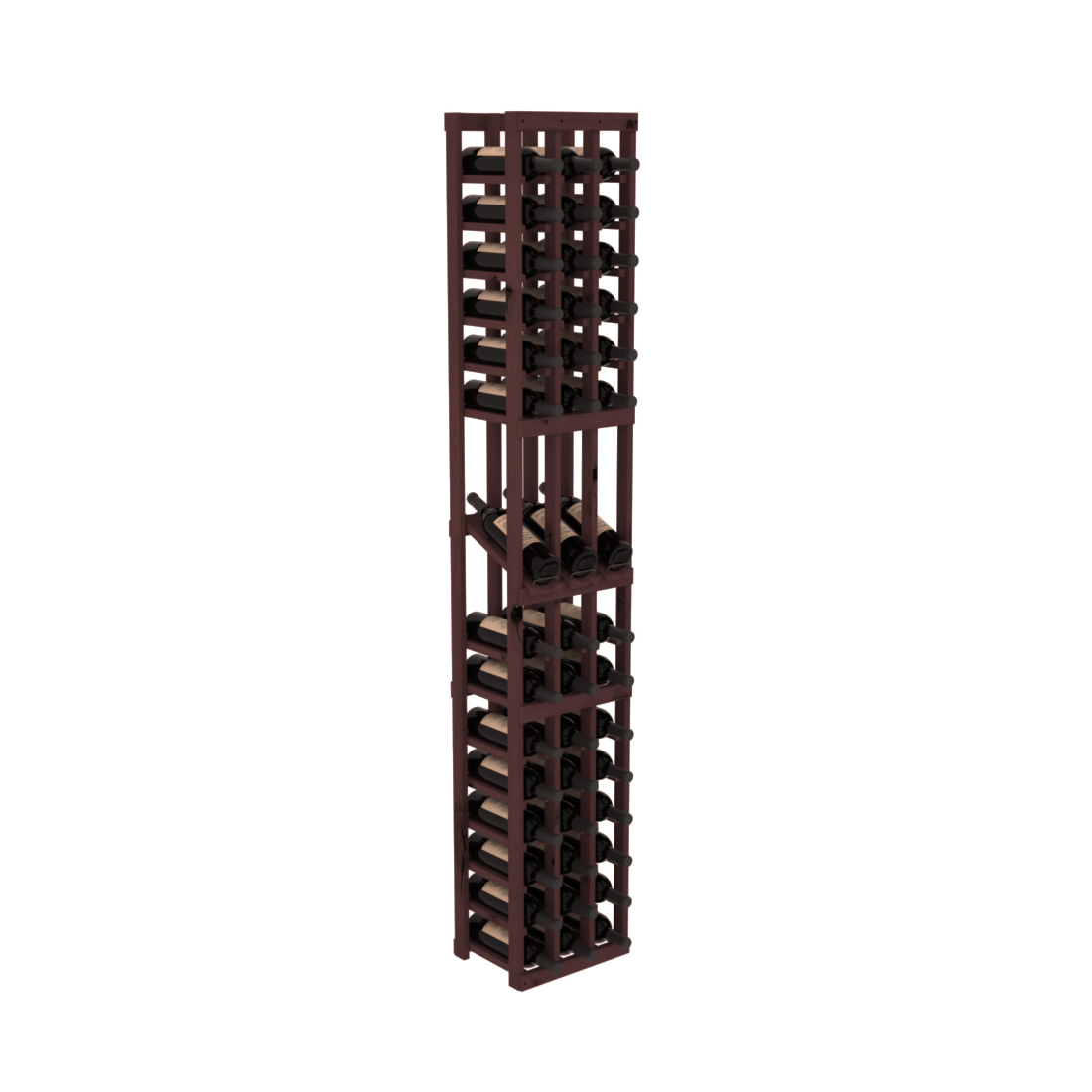 InstaCellar - 3 Column Display Row Rack in Knotty Alder Walnut stained without WineSafe™ Satin Sealant