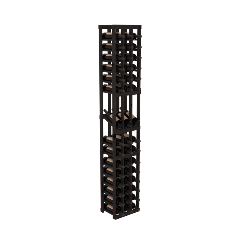InstaCellar - 3 Column Display Row Rack in Knotty Alder Black stained without WineSafe™ Satin Sealant