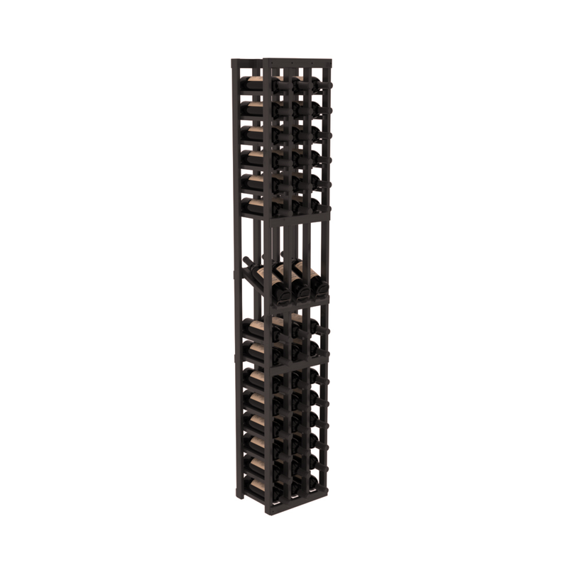 InstaCellar - 3 Column Display Row Rack in Knotty Alder Black stained with WineSafe™ Satin Sealant