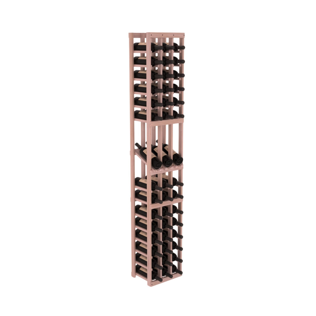 InstaCellar - 3 Column Display Row Rack in Grand Mahogany Unstained with WineSafe™ Satin Sealant