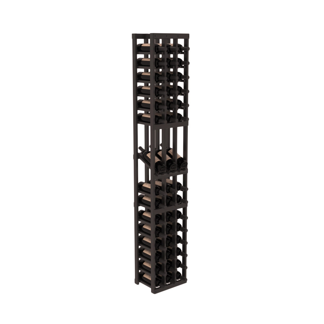 InstaCellar - 3 Column Display Row Rack in Grand Mahogany Black stained with WineSafe™ Satin Sealant
