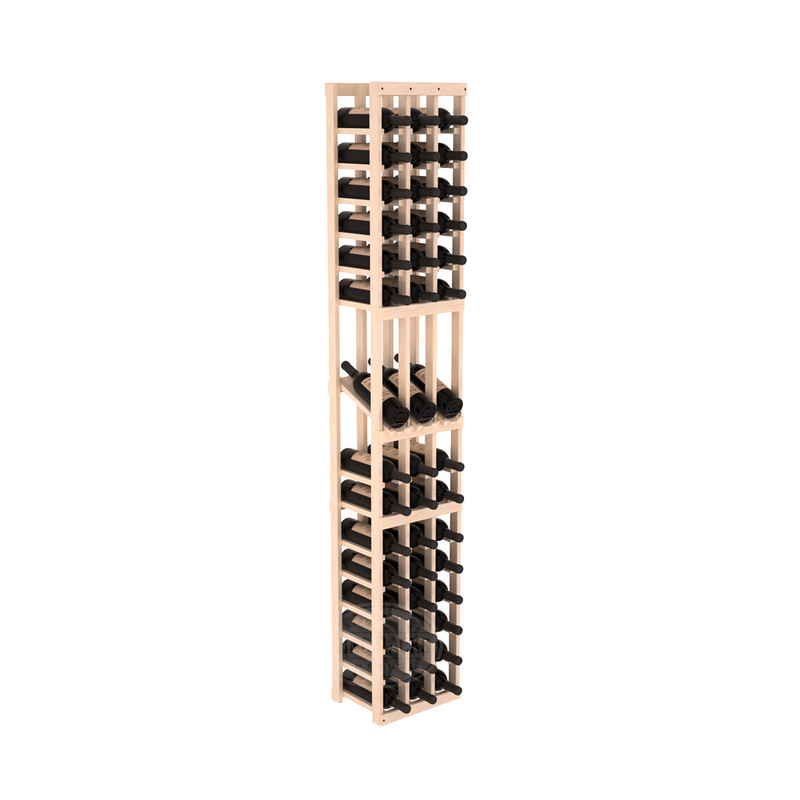 InstaCellar - 3 Column Display Row Rack in Ponderosa Pine Unstained with WineSafe™ Satin Sealant