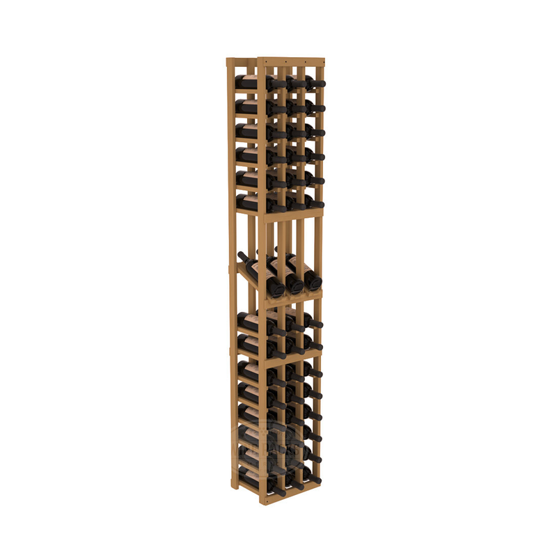 InstaCellar - 3 Column Display Row Rack in Ponderosa Pine Oak stained without WineSafe™ Satin Sealant