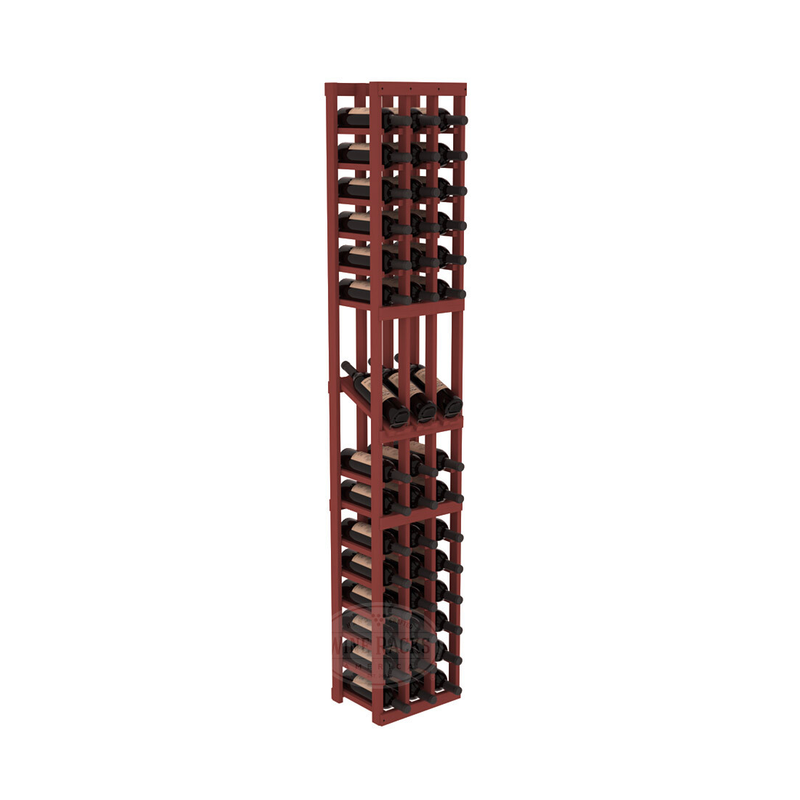 InstaCellar - 3 Column Display Row Rack in Ponderosa Pine Cherry stained without WineSafe™ Satin Sealant