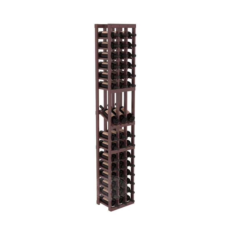 InstaCellar - 3 Column Display Row Rack in Ponderosa Pine Walnut stained with WineSafe™ Satin Sealant