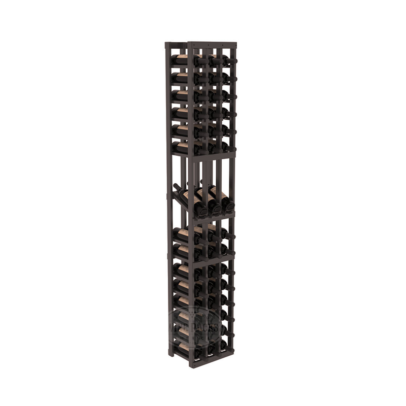InstaCellar - 3 Column Display Row Rack in Ponderosa Pine Black stained with WineSafe™ Satin Sealant