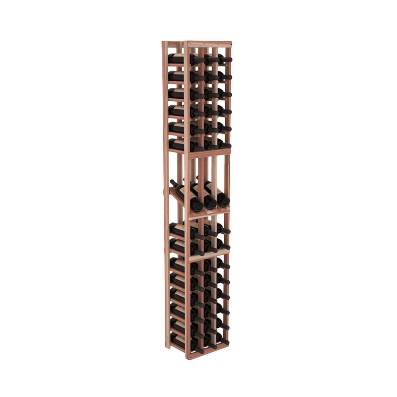 InstaCellar - 3 Column Display Row Rack in Premium Redwood Unstained without WineSafe™ Satin Sealant