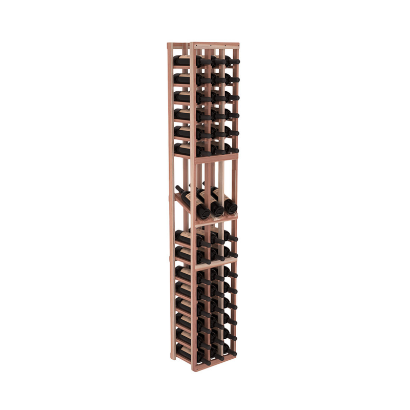 InstaCellar - 3 Column Display Row Rack in Premium Redwood Unstained with WineSafe™ Satin Sealant