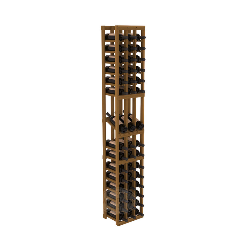 InstaCellar - 3 Column Display Row Rack in Premium Redwood Oak stained without WineSafe™ Satin Sealant