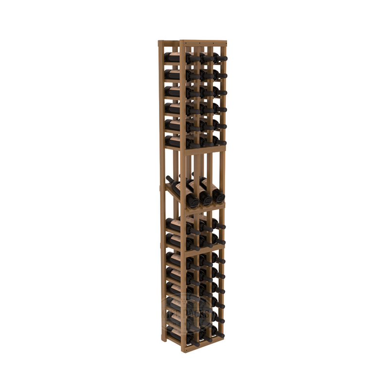 InstaCellar - 3 Column Display Row Rack in Premium Redwood Oak stained with WineSafe™ Satin Sealant