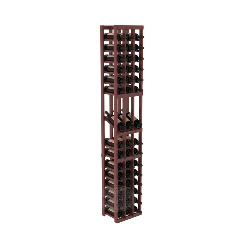 InstaCellar - 3 Column Display Row Rack in Premium Redwood Cherry stained with WineSafe™ Satin Sealant