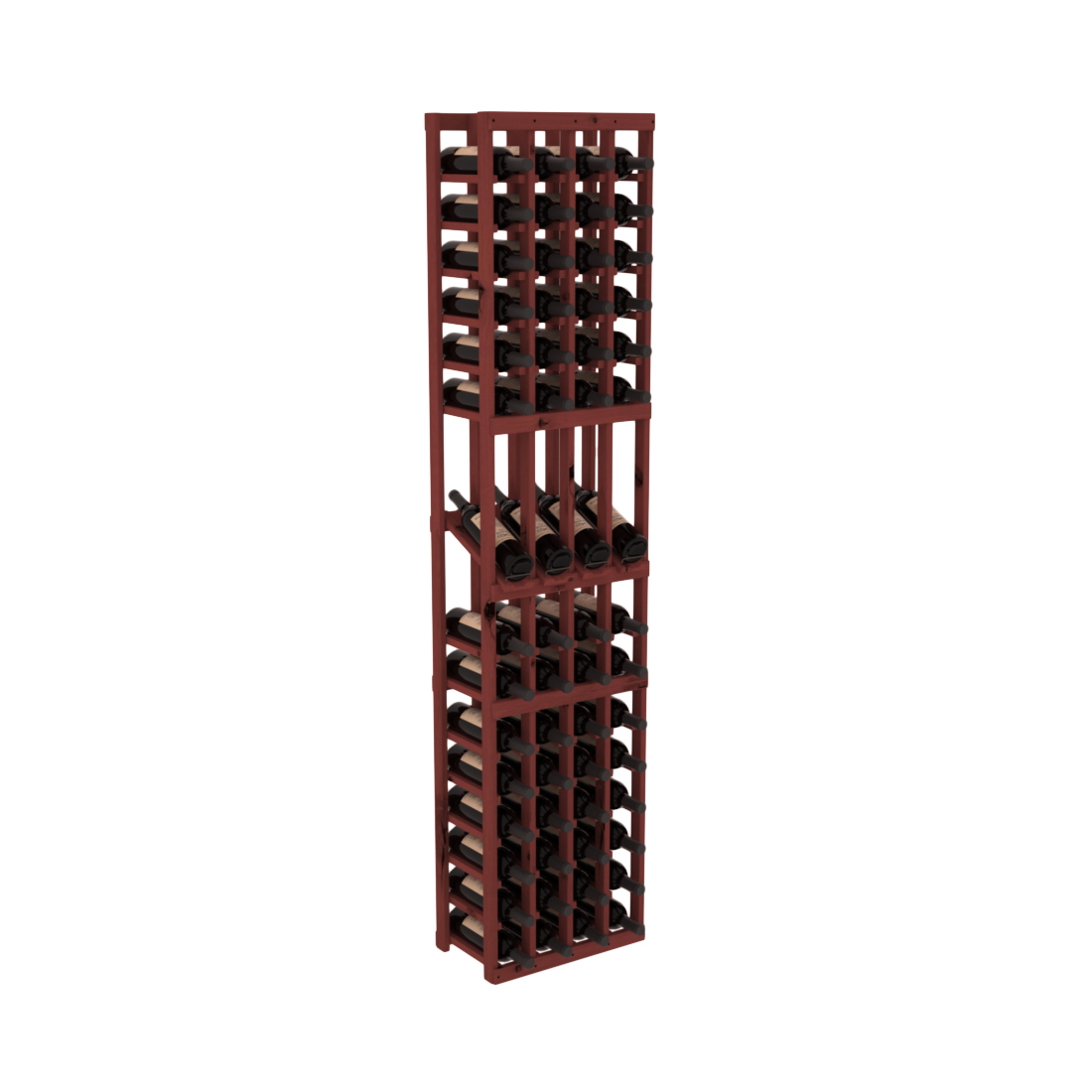 InstaCellar - 4 Column Display Row Rack in Knotty Alder Cherry stained without WineSafe™ Satin Sealant