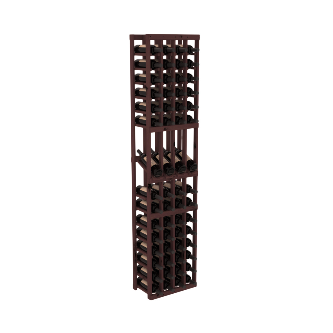 InstaCellar - 4 Column Display Row Rack in Knotty Alder Walnut stained without WineSafe™ Satin Sealant