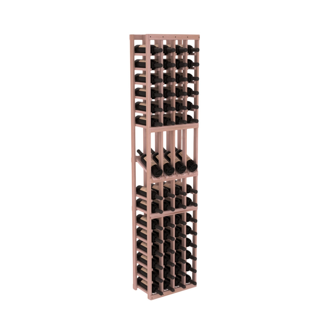 InstaCellar - 4 Column Display Row Rack in Grand Mahogany Unstained without WineSafe™ Satin Sealant