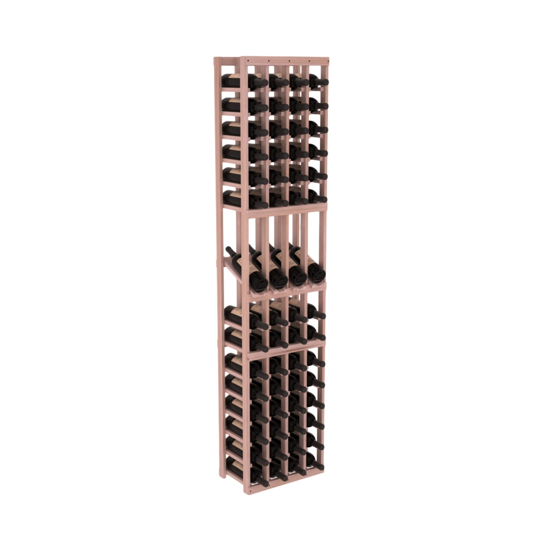 InstaCellar - 4 Column Display Row Rack in Grand Mahogany Unstained with WineSafe™ Satin Sealant