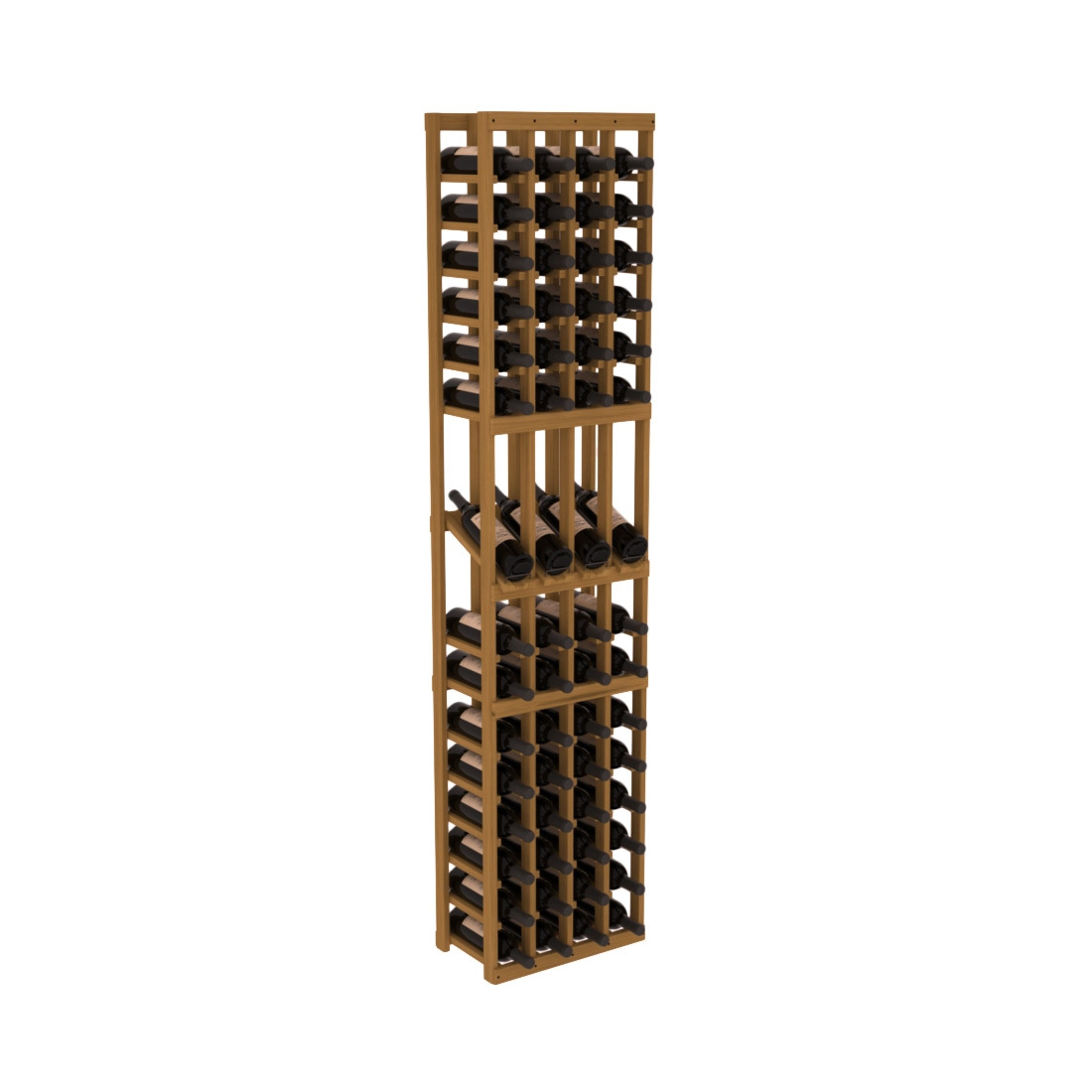 InstaCellar - 4 Column Display Row Rack in Grand Mahogany Oak stained without WineSafe™ Satin Sealant