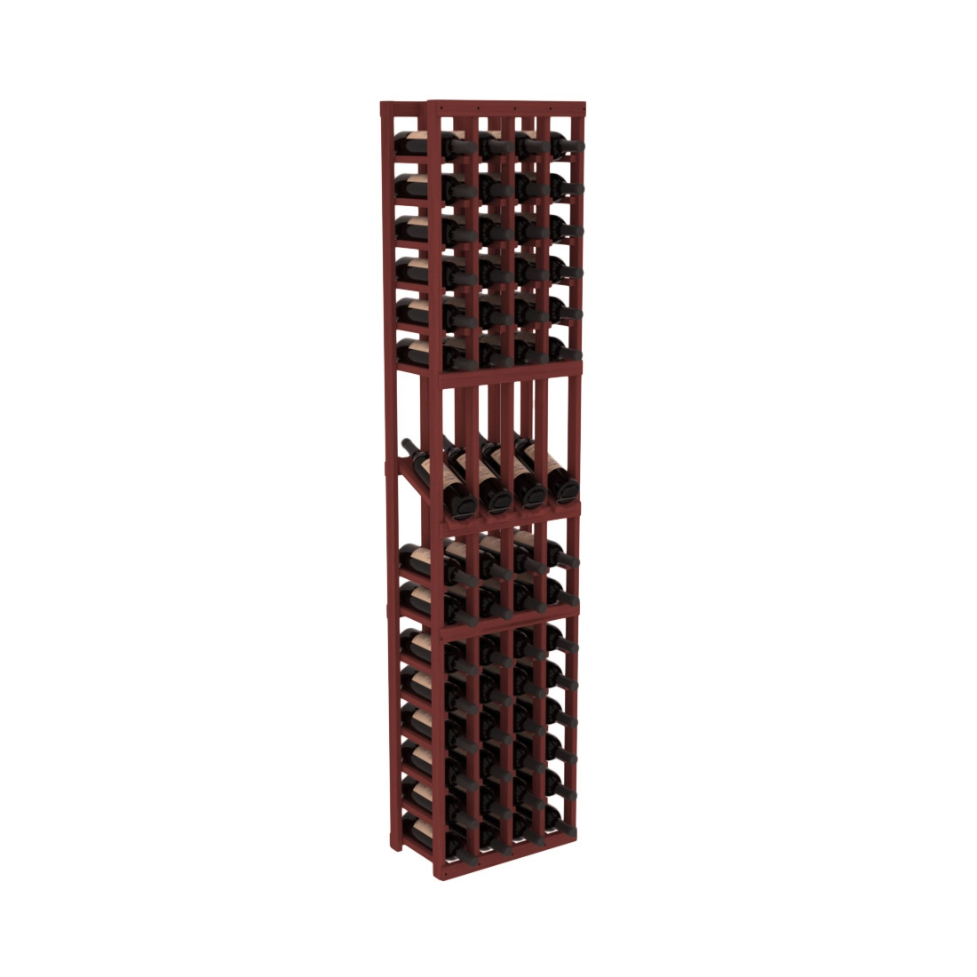 InstaCellar - 4 Column Display Row Rack in Grand Mahogany Cherry stained without WineSafe™ Satin Sealant