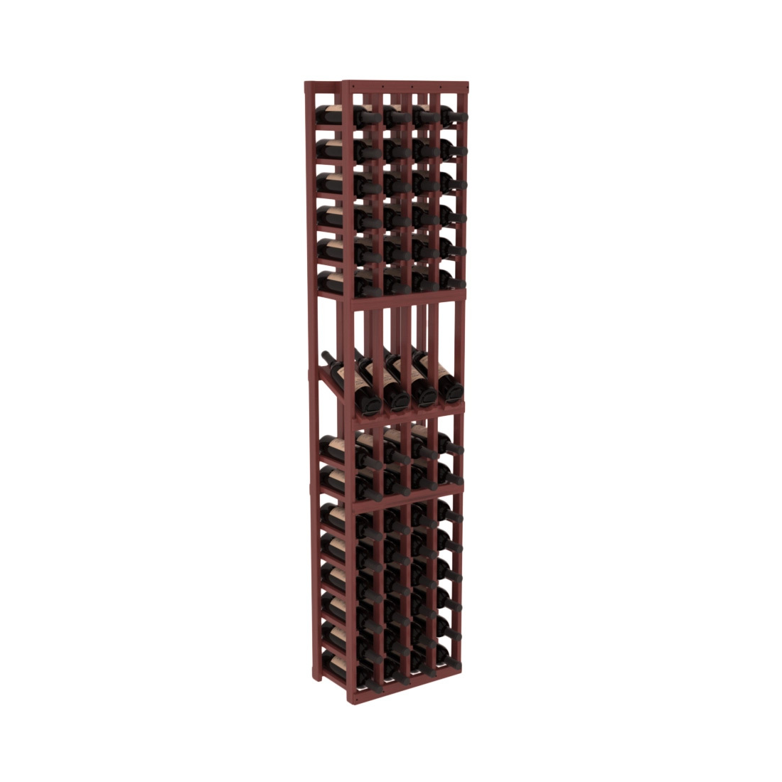 InstaCellar - 4 Column Display Row Rack in Grand Mahogany Cherry stained with WineSafe™ Satin Sealant