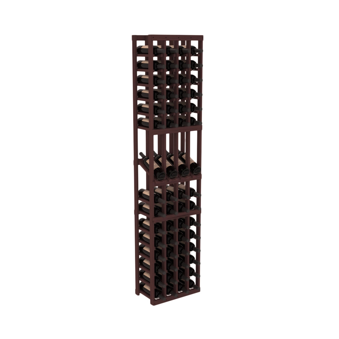InstaCellar - 4 Column Display Row Rack in Grand Mahogany Walnut stained without WineSafe™ Satin Sealant