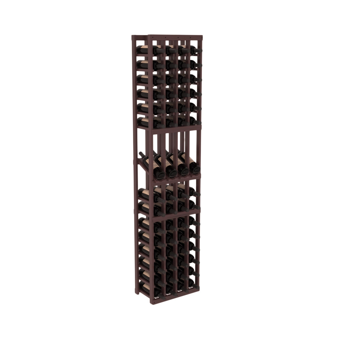 InstaCellar - 4 Column Display Row Rack in Grand Mahogany Walnut stained with WineSafe™ Satin Sealant