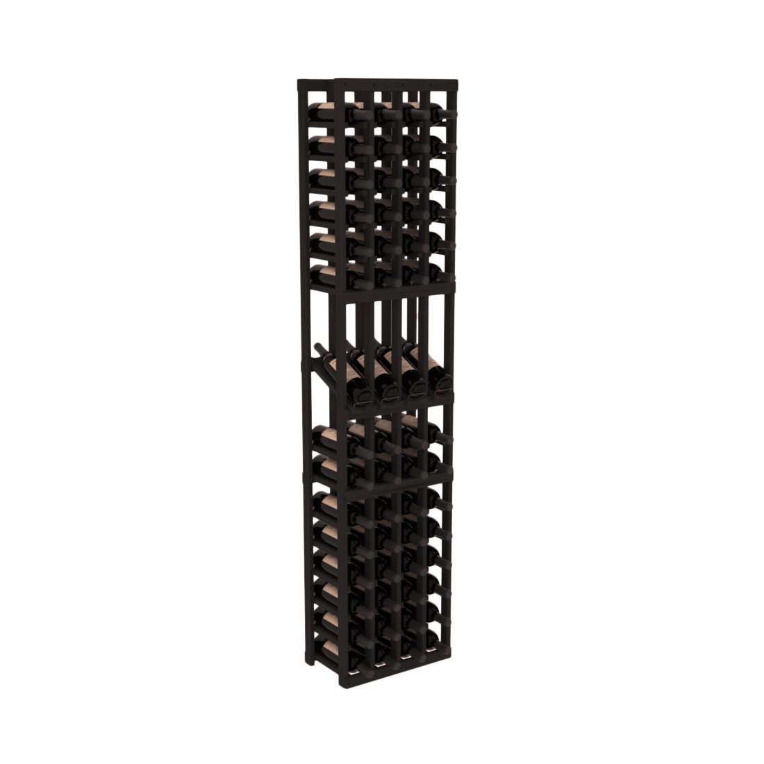InstaCellar - 4 Column Display Row Rack in Grand Mahogany Black stained without WineSafe™ Satin Sealant