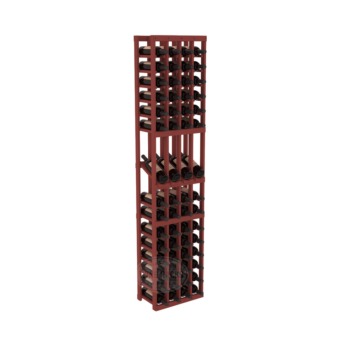 InstaCellar - 4 Column Display Row Rack in Ponderosa Pine Cherry stained without WineSafe™ Satin Sealant