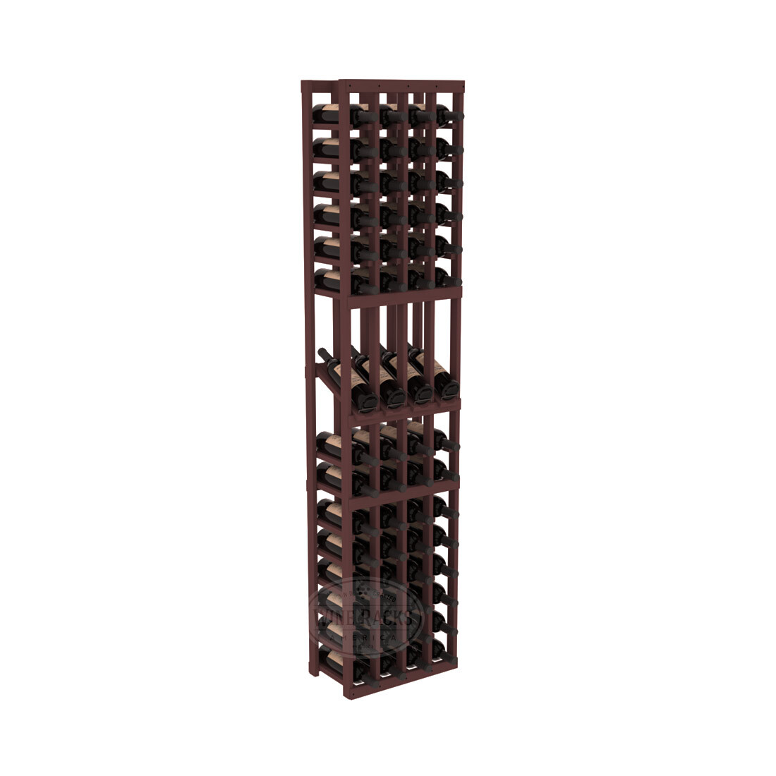 InstaCellar - 4 Column Display Row Rack in Ponderosa Pine Walnut stained without WineSafe™ Satin Sealant