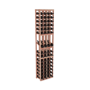 InstaCellar - 4 Column Display Row Rack in Premium Redwood Unstained with WineSafe™ Satin Sealant