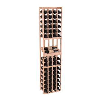 InstaCellar - 4 Column Side Display Row Rack in Knotty Alder Unstained without WineSafe™ Satin Sealant