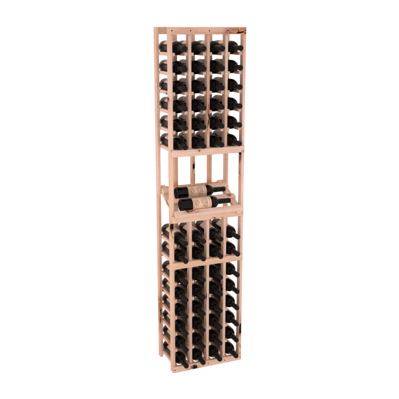 InstaCellar - 4 Column Side Display Row Rack in Knotty Alder Unstained without WineSafe™ Satin Sealant