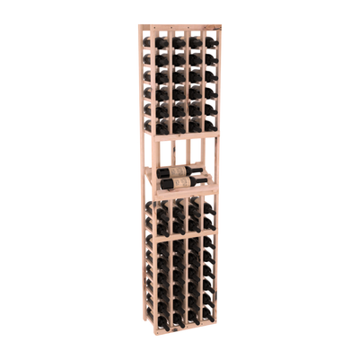 InstaCellar - 4 Column Side Display Row Rack in Knotty Alder Unstained with WineSafe™ Satin Sealant