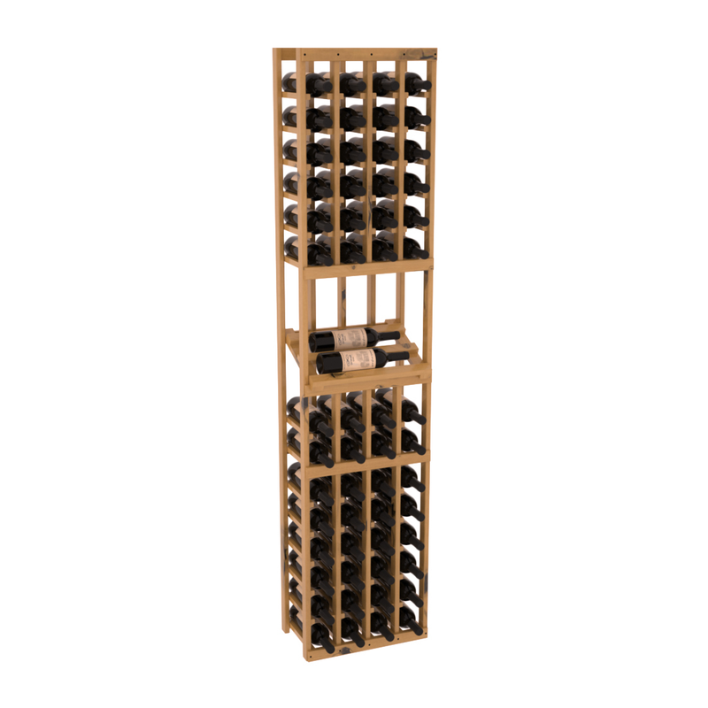 InstaCellar - 4 Column Side Display Row Rack in Knotty Alder Oak stained with WineSafe™ Satin Sealant