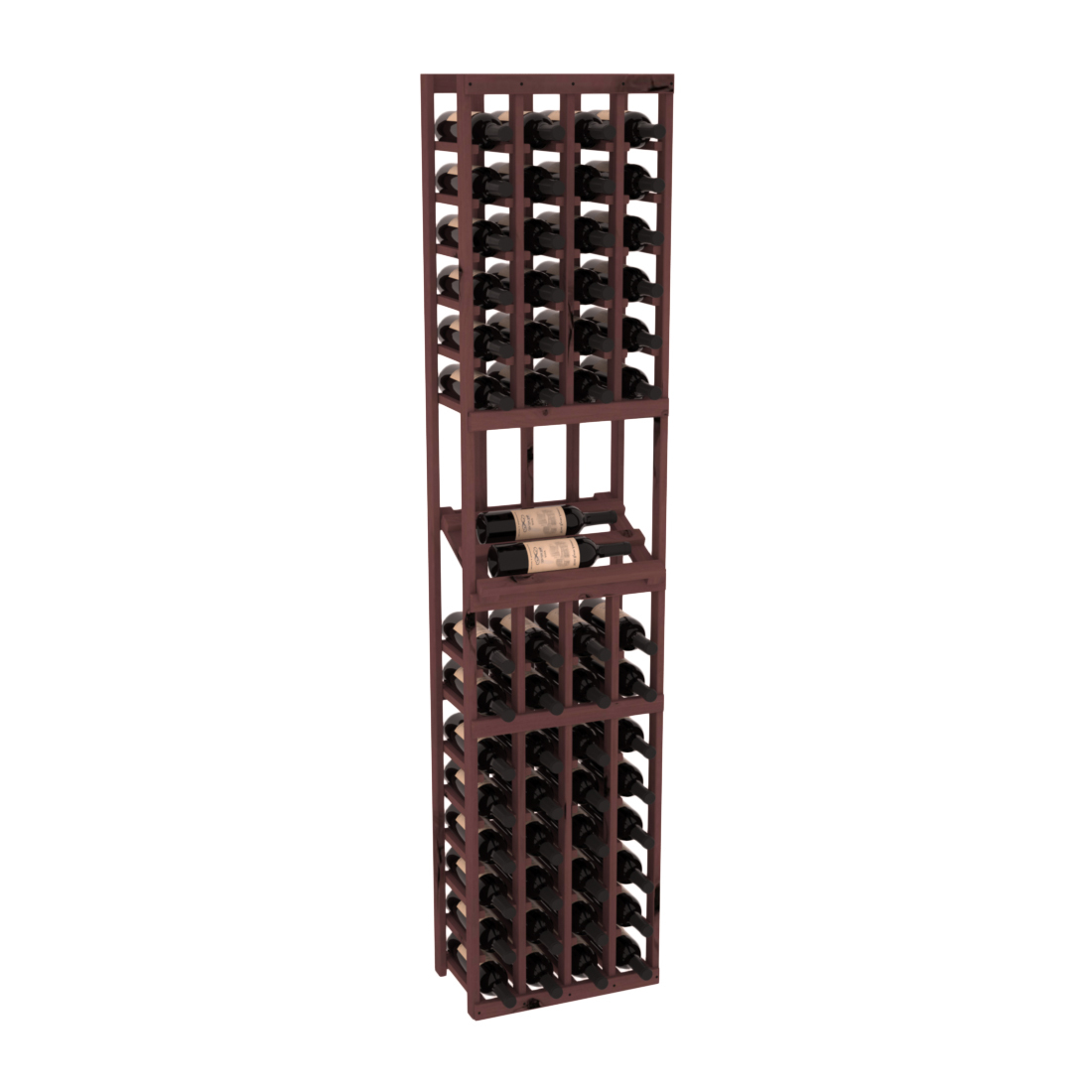 InstaCellar - 4 Column Side Display Row Rack in Knotty Alder Walnut stained without WineSafe™ Satin Sealant